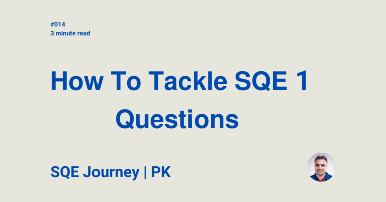 How to Tackle SQE 1 questions