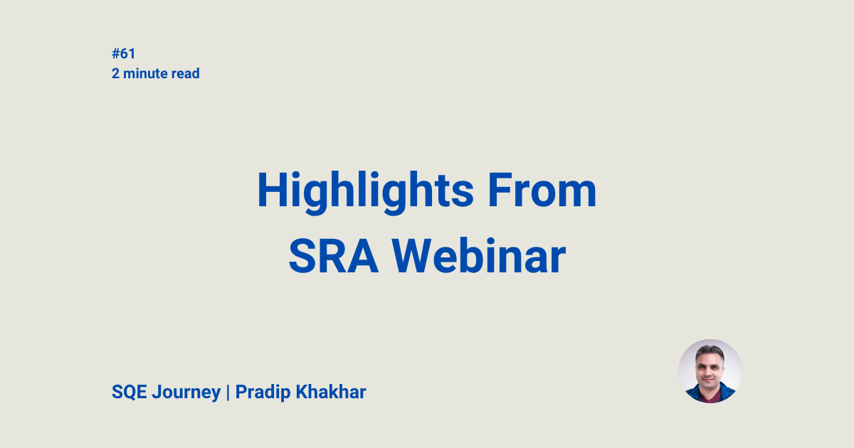 Highlights From SRA Webinar