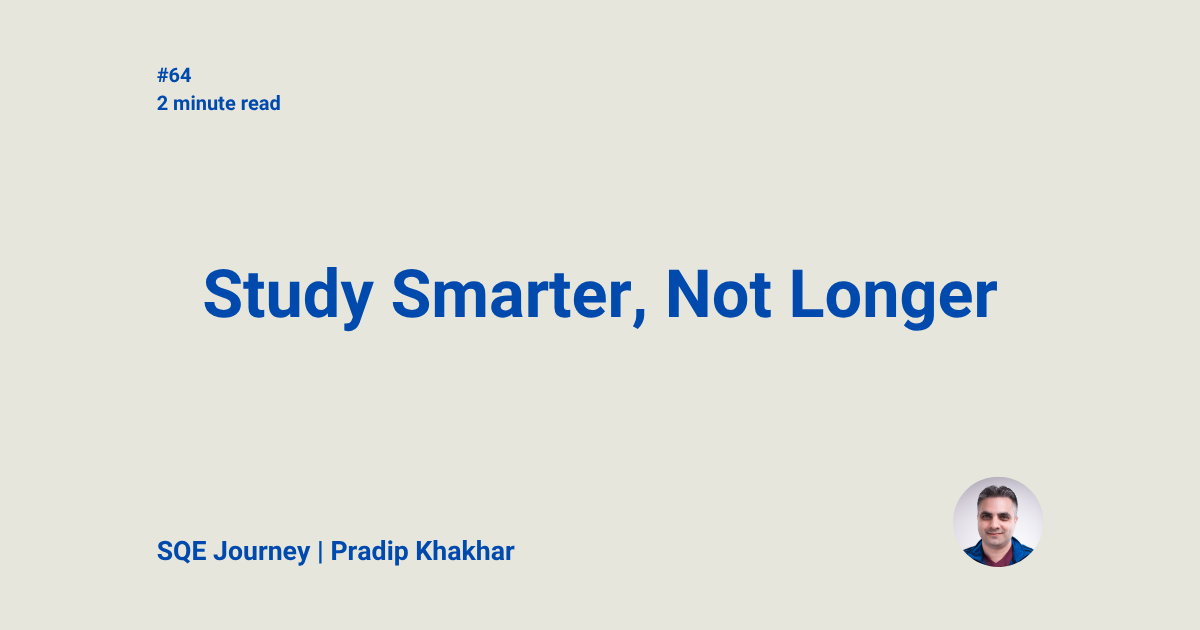 Study Smarter Not Longer